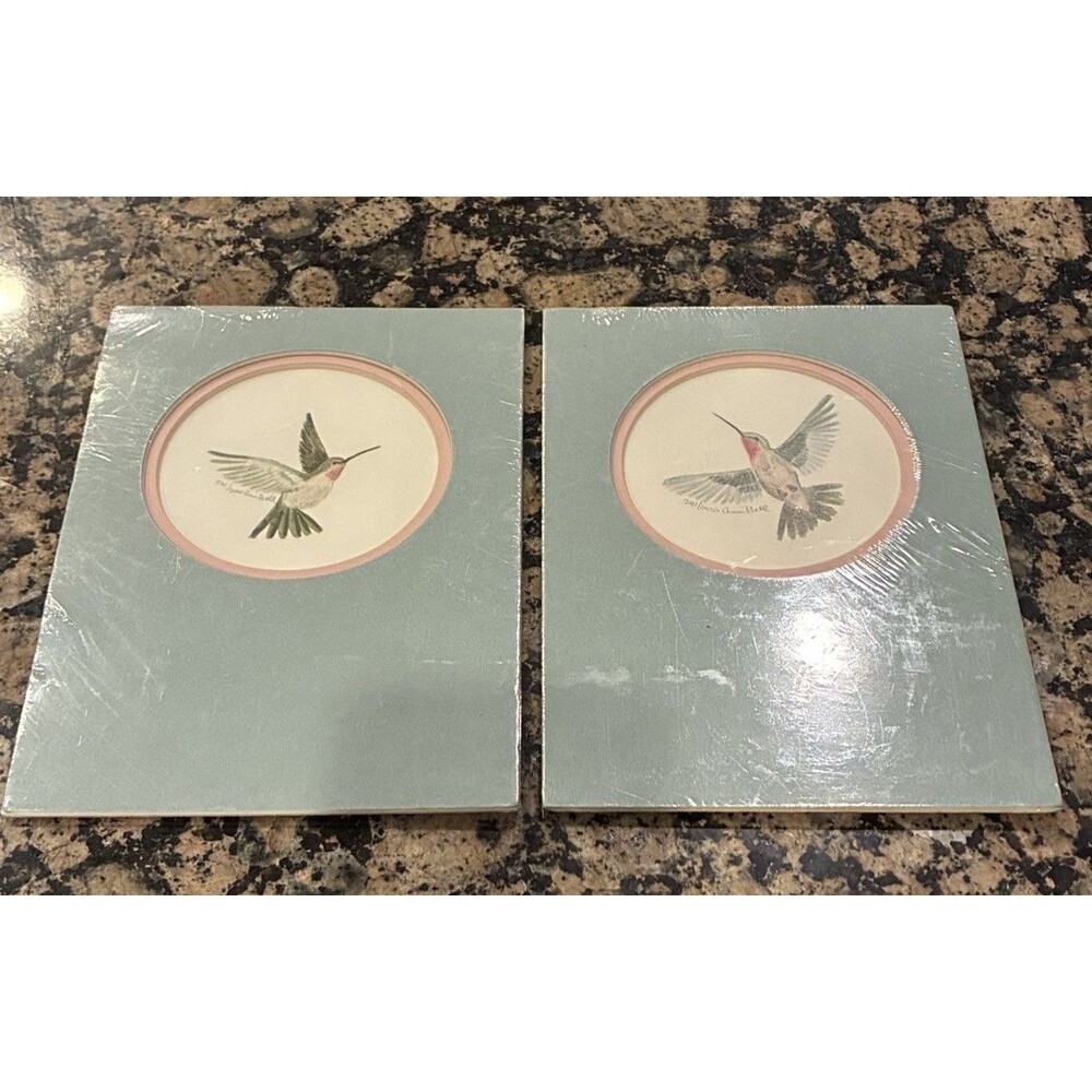 Ann Bell Signed Hummingbird Prints Set of 2 Matted Limited Edition 241 & 231 VTG